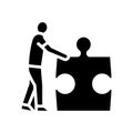 jigsaw human puzzle glyph icon vector illustration