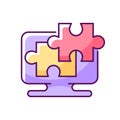 Jigsaw online RGB color icon Royalty Free Stock Photo