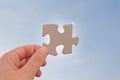 Jigsaw piece against sky Royalty Free Stock Photo