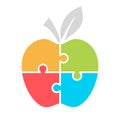 Jigsaw puzzle apple, template for infographics Royalty Free Stock Photo