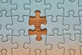Jigsaw puzzle background, almost done Royalty Free Stock Photo