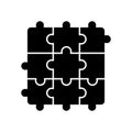 Jigsaw puzzle black glyph icon