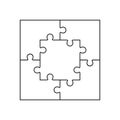 Jigsaw puzzle blank simple vector of five pieces Royalty Free Stock Photo