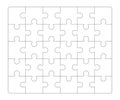 Jigsaw puzzle blank 6x5 elements, thirty vector pieces. Royalty Free Stock Photo