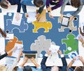 Jigsaw Puzzle Connection Corporate Team Teamwork Concept Royalty Free Stock Photo