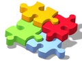 Jigsaw puzzle four color