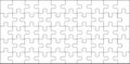 Jigsaw puzzle grid template. Puzzles blank template or cutting guidelines. Classic mosaic game element vector