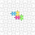 Jigsaw puzzle grid template. Vector