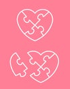 Jigsaw puzzle heart icon with missing piece Royalty Free Stock Photo