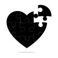 Jigsaw puzzle heart icon. Vector illustration Royalty Free Stock Photo