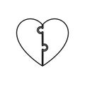 Jigsaw puzzle heart icon. Vector illustration Royalty Free Stock Photo