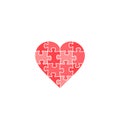 Jigsaw puzzle heart, Vector isolated red illuatration Royalty Free Stock Photo