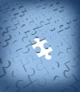 Jigsaw puzzle missing blue pieces