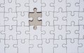 Jigsaw puzzle with one missing piece left to complete, copy space Royalty Free Stock Photo