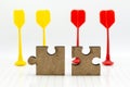 Jigsaw puzzle piece on the jigsaw board, image use for solving problems, background concept