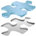 Jigsaw puzzle piece fits in hole on white Royalty Free Stock Photo