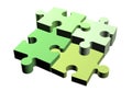 Jigsaw puzzle pieces attached Royalty Free Stock Photo