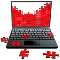Jigsaw Puzzle pieces computer problems repair Royalty Free Stock Photo