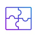 Jigsaw puzzle pieces pixel perfect gradient linear vector icon Royalty Free Stock Photo