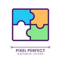 Jigsaw puzzle pieces pixel perfect RGB color icon Royalty Free Stock Photo