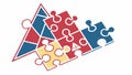 Jigsaw Puzzle Pieces, Problem Solving Unity, vector design Generative AI Royalty Free Stock Photo