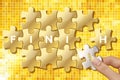 Jigsaw puzzle pieces with words finish Royalty Free Stock Photo