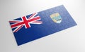 A jigsaw puzzle with a print of the flag of Saint Helena Ascension and Tristan da Cunha, pieces of the puzzle isolated on white