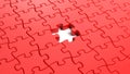 Jigsaw puzzle red blank Royalty Free Stock Photo