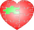 Jigsaw puzzle red heart Royalty Free Stock Photo