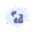 Jigsaw, Puzzle, Science, Solution Blue Icon on Abstract Cloud Background Royalty Free Stock Photo