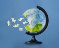 Jigsaw puzzle in shape of globe Royalty Free Stock Photo