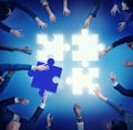 Jigsaw Puzzle Support Team Coopeartion Togetherness Unity Concept Royalty Free Stock Photo