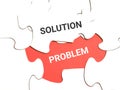 Jigsaw puzzle with text SOLUTION PROBLEM. Royalty Free Stock Photo