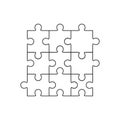 Jigsaw puzzle vector, nine pieces Royalty Free Stock Photo