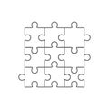 Jigsaw puzzle vector, nine pieces