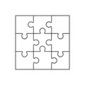 Jigsaw puzzle vector, nine pieces