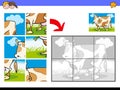 Jigsaw puzzles with cow farm character