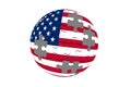 Jigsaw Puzzles with Globe Flag USA