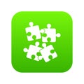 Jigsaw puzzles icon digital green