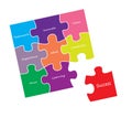Jigsaw success idea vectors Royalty Free Stock Photo
