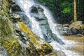 jigsaw Tad Mork Water Fall in Maerim , Chiangmai Thailand Royalty Free Stock Photo