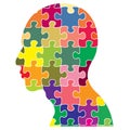 Jigsaws puzzle of human head Royalty Free Stock Photo