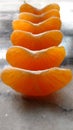 Jiicy orange pulp slices in a row accrative fruti look teste very sweet