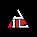 JIL triangle letter logo design with triangle shape. JIL triangle logo design monogram. JIL triangle vector logo template with red Royalty Free Stock Photo