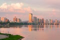 Jilin songhua river at dusk