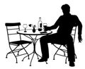 Jilted man silhouette Royalty Free Stock Photo