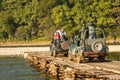 Jim corbett national park, Ramnagar, Uttarakhand, India - February 9, 2022 - wildlife safari or scenic drive gypsy or jeep with Royalty Free Stock Photo