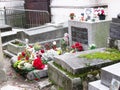 Jim Morrison grave in Pere-Lachaise cemetery, Paris.