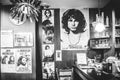 Jim Morrison photos in cafe