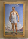 Jim Thorpe portrait in Oklahoma Capitol building